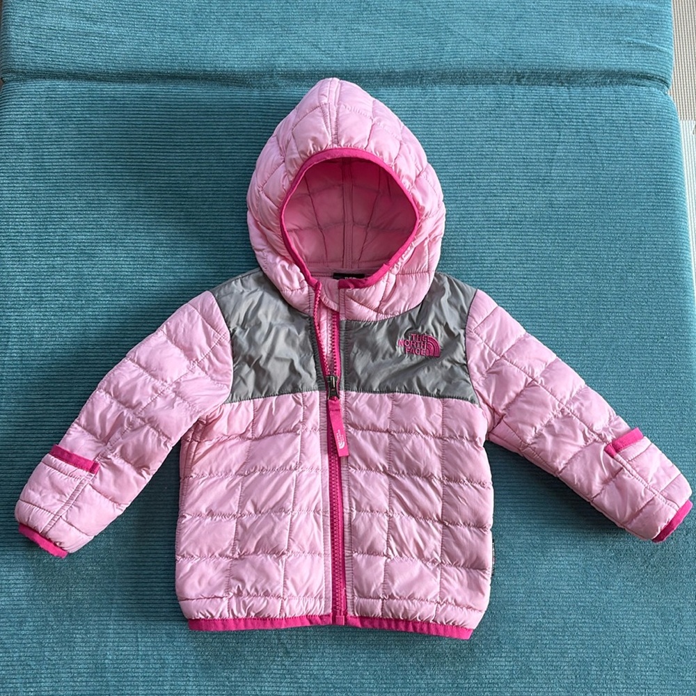 The North Face Baby Thermoball pink jacket 6-12M
